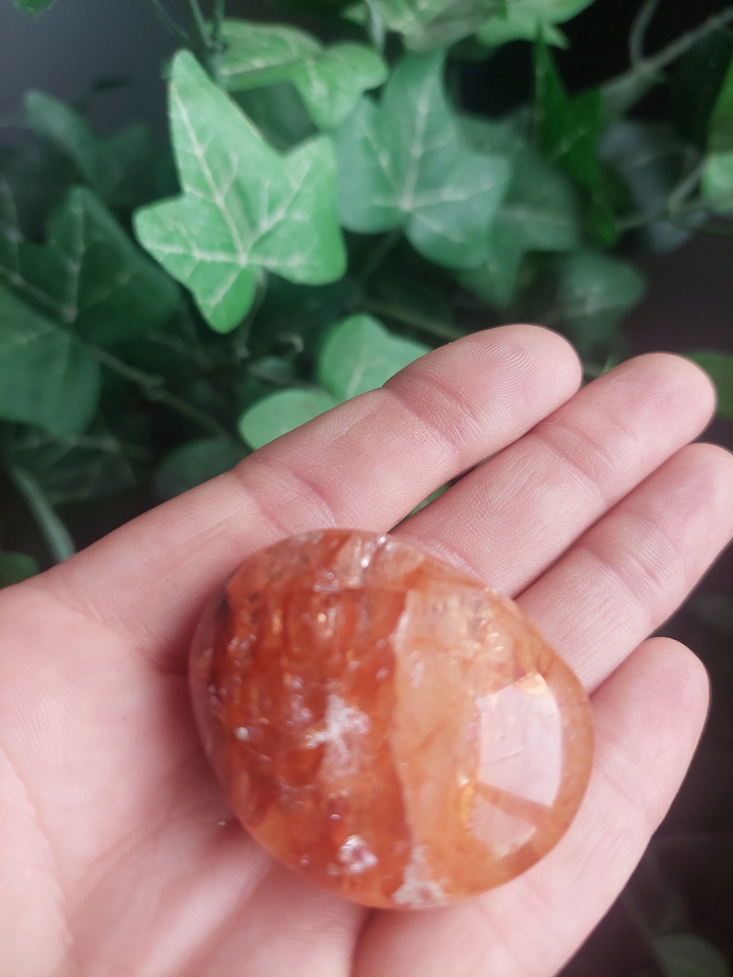 Fire Quartz Palm Stone