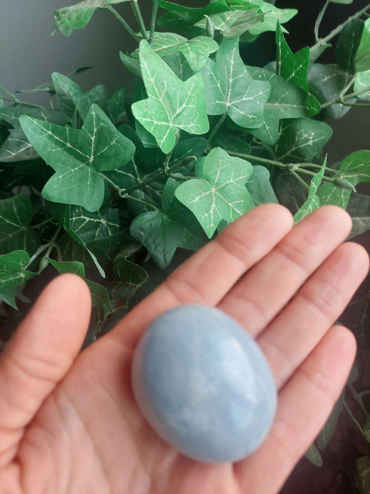 Blue Celestite Palm Stone