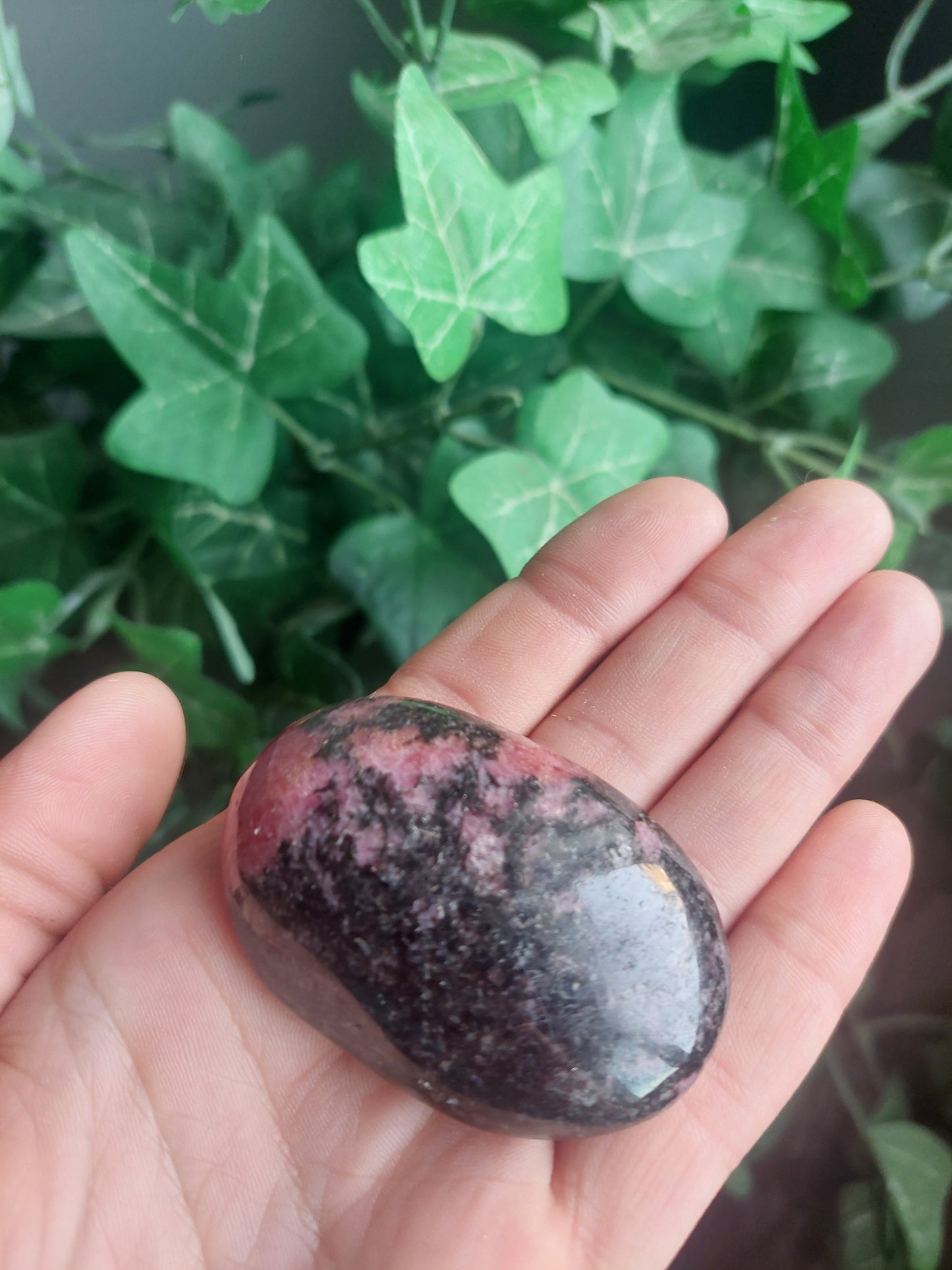 Rhodonite Palm Stone