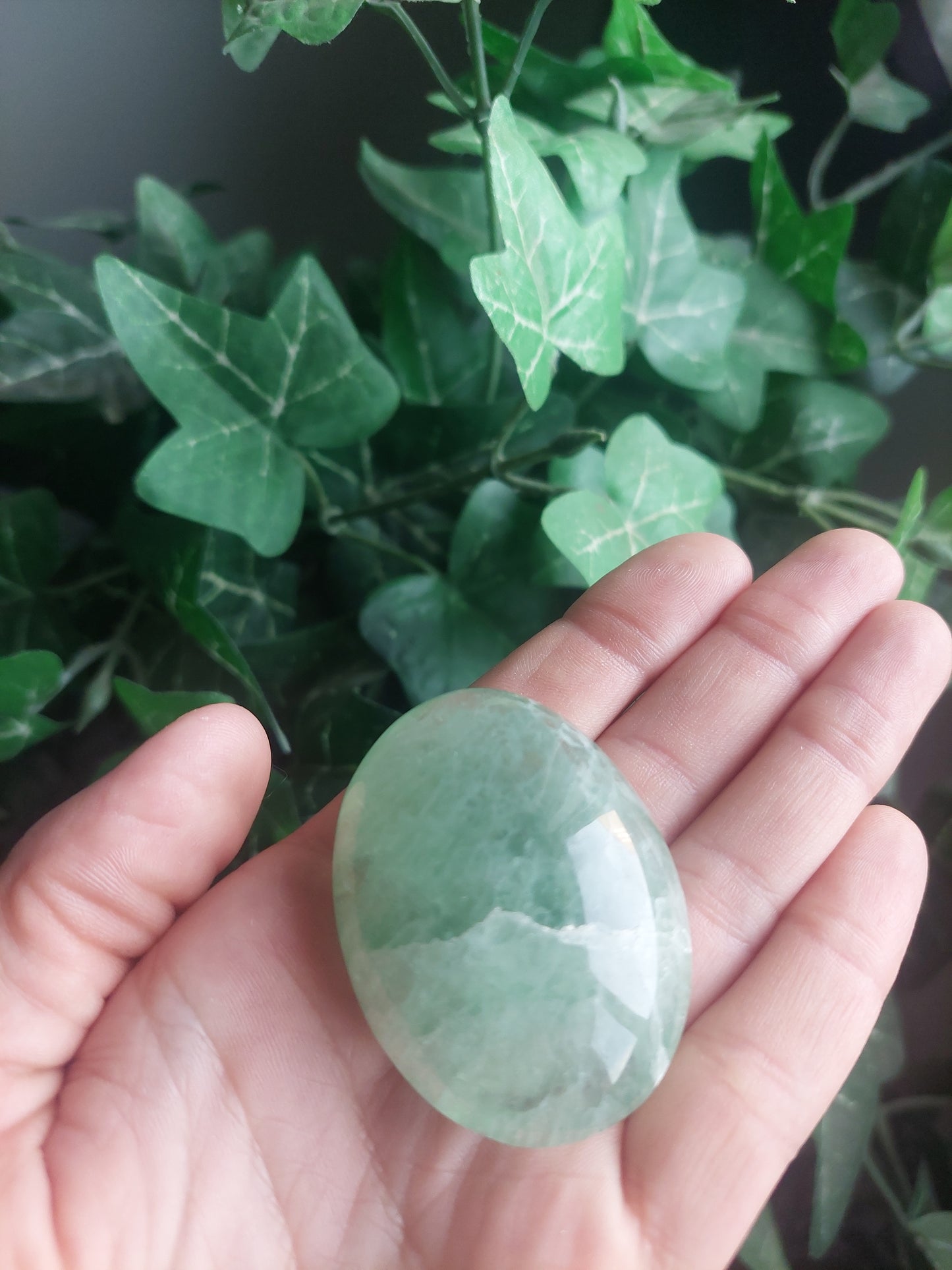 Mint Fluorite Palm Stone